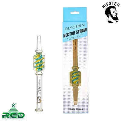 HIPSTER GLYCERIN FILLED STRAW W/ USA COLOR WIG WAG STACKABLE PERC PERC 1CT